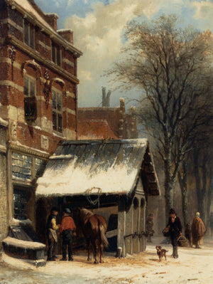 The Smithy of Culemborg in the Winter - Cornelis Springer