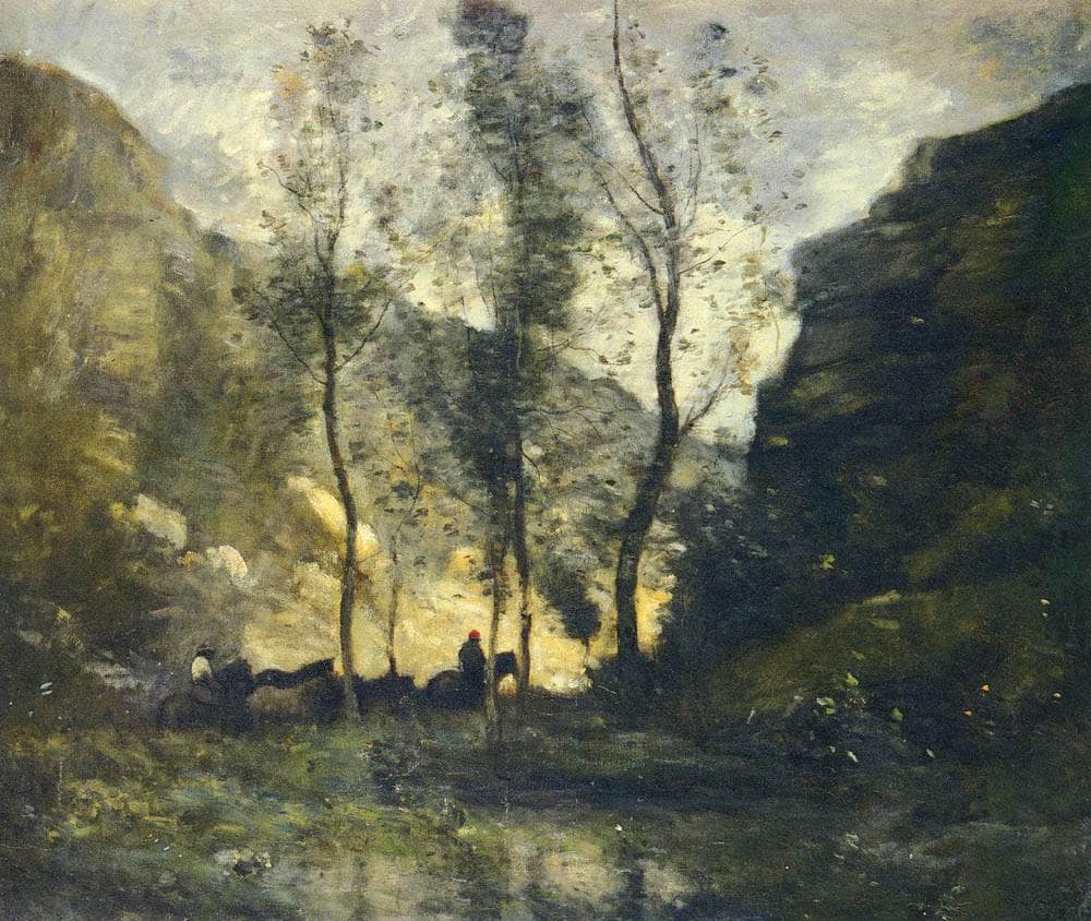 The Smugglers by Camille Corot — hand-painted animal oil painting reproduction on canvas