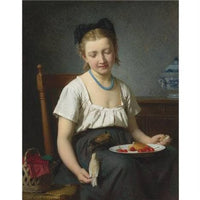 The Snack by Émile Auguste Hublin — hand-painted portrait oil painting reproduction on canvas