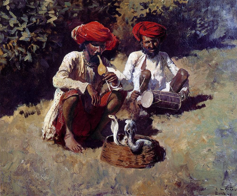 The Snake Charmers, Bombay by Edwin Lord Weeks — hand-painted portrait oil painting reproduction on canvas