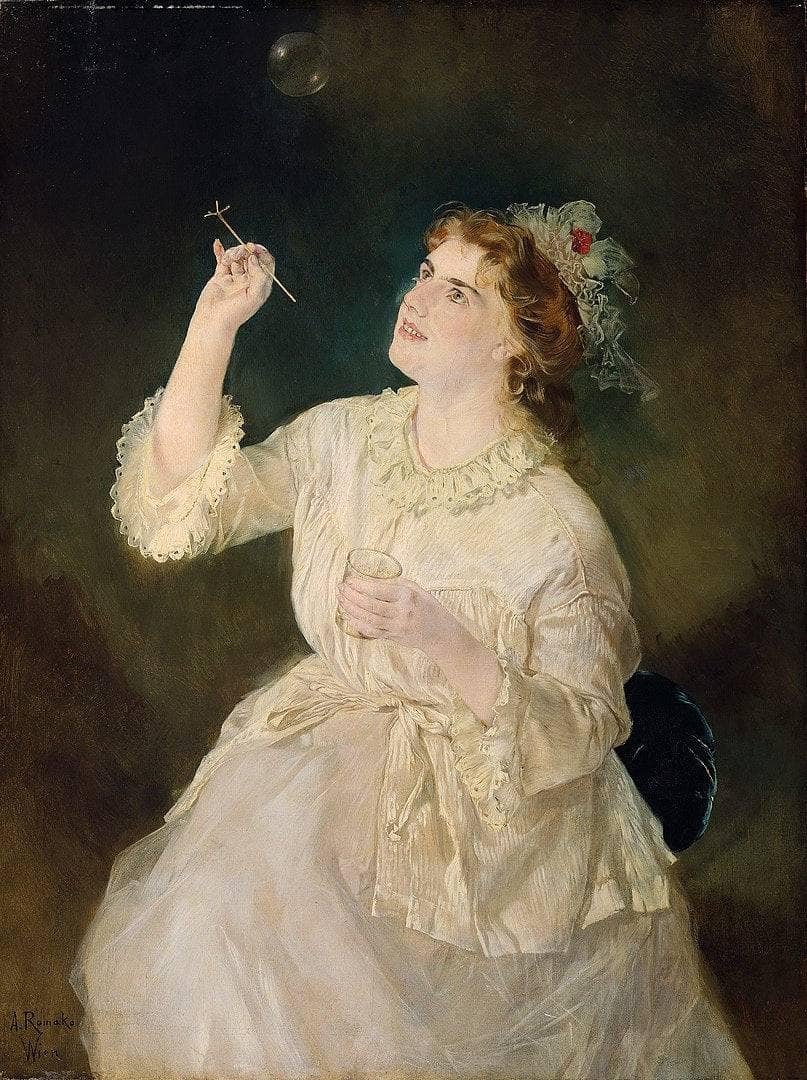 The soap bubbles blower by Anton Romako — hand-painted portrait oil painting reproduction on canvas