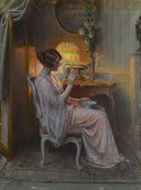 The soap bubbles by Delphin Enjolras — female oil painting wall art, Academicism