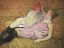 The Sofa by Henri de Toulouse-Lautrec — male oil painting wall art, Post Impressionism