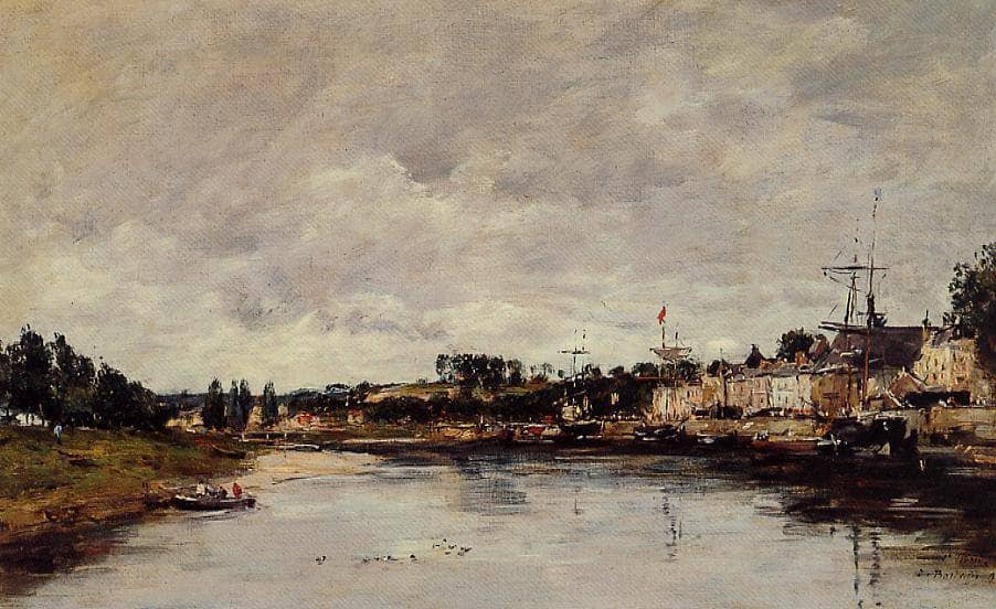 The Somme at Saint-Valery-sur-Somme by Eugene Boudin — hand-painted landscape oil painting reproduction on canvas