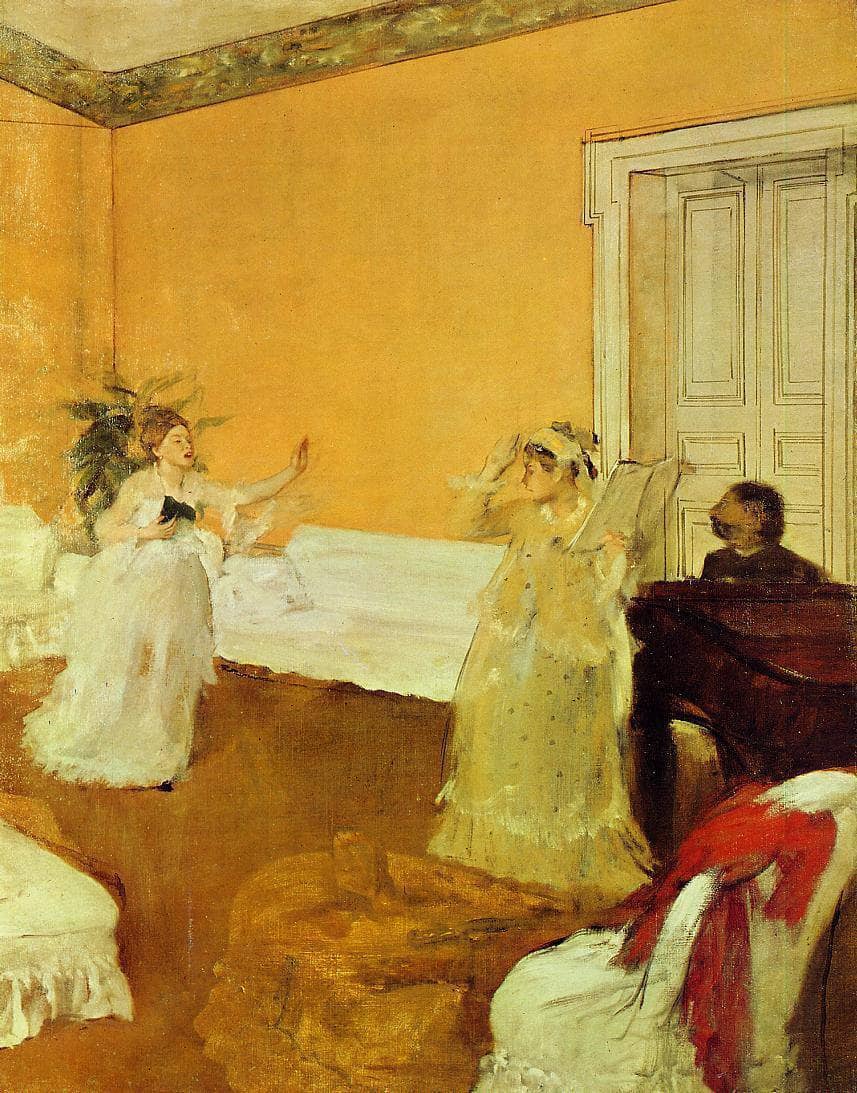 The Song Rehearsal by Edgar Degas — hand-painted portrait oil painting reproduction on canvas