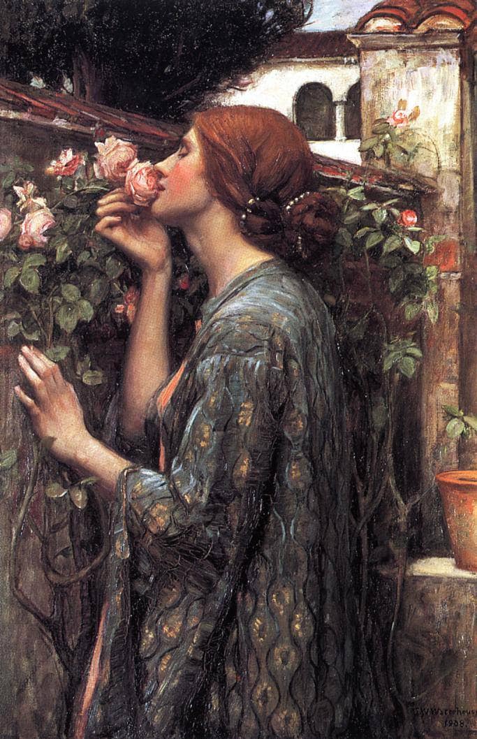 The Soul of the Rose by John William Waterhouse — hand-painted botanical oil painting reproduction on canvas