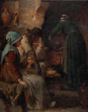 The soup eaters by Alexandre Antigna — group oil painting wall art, Realism