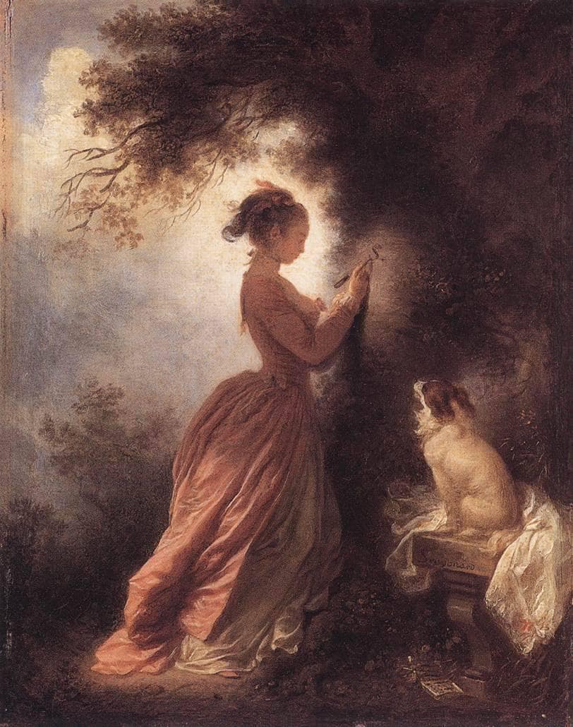 The Souvenir by Jean-Honore Fragonard — hand-painted portrait oil painting reproduction on canvas