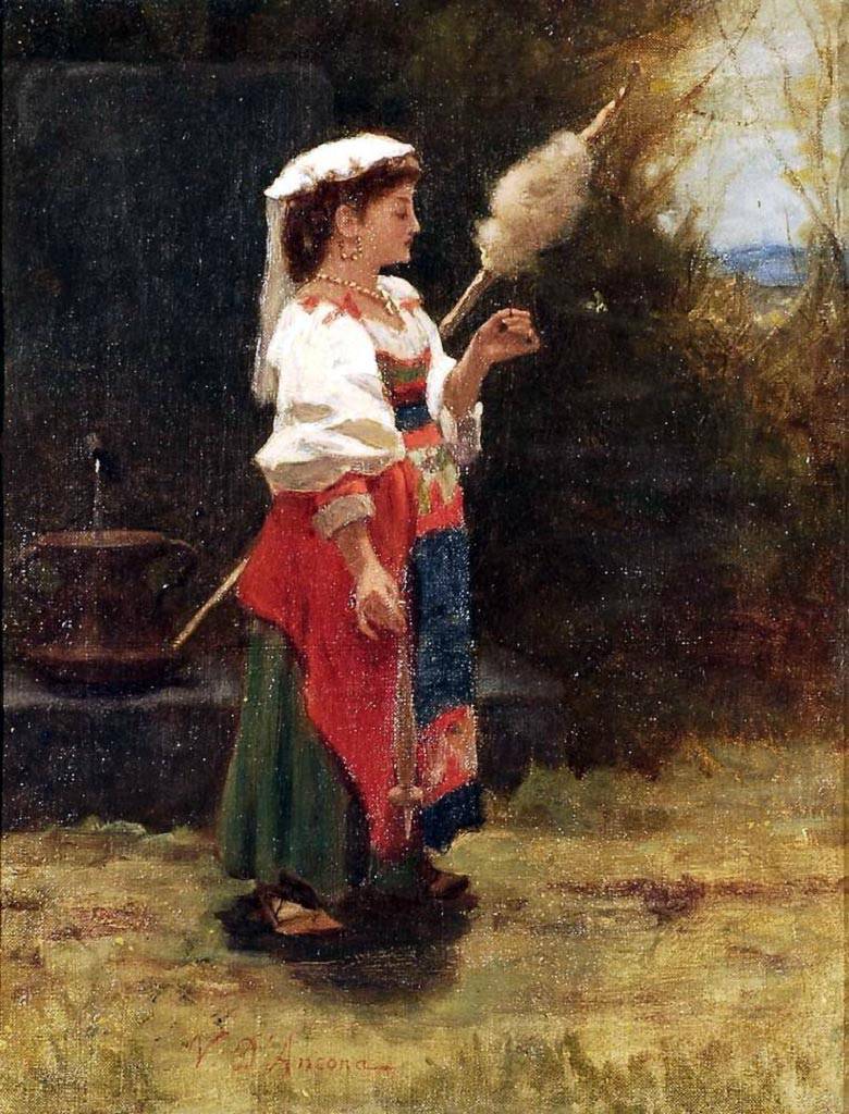 The spinner by Vito d'Ancona — hand-painted portrait oil painting reproduction on canvas