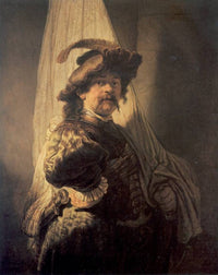 The Standard Bearer by Rembrandt — hand-painted portrait oil painting reproduction on canvas