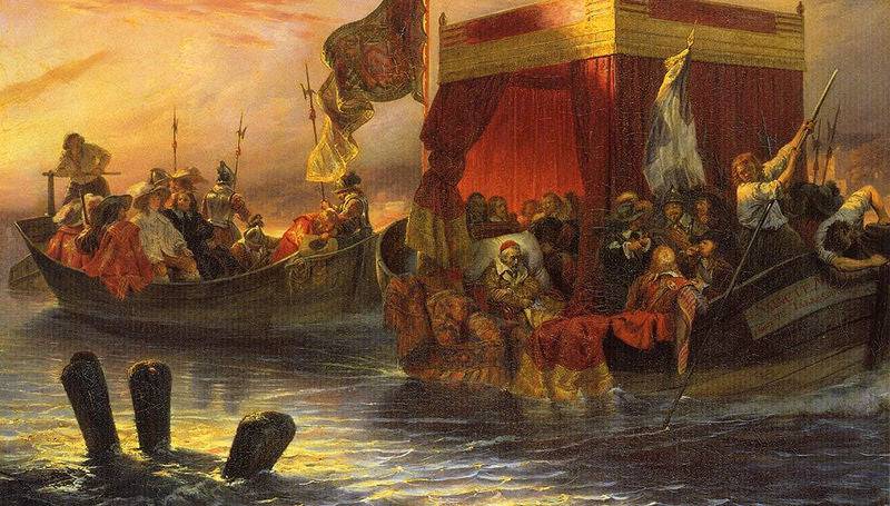 The State Barge of Cardinal Richelieu on the Rhone - Paul Delaroche