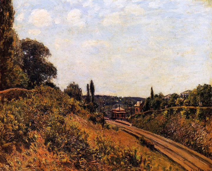 The Station at Sevres by Alfred Sisley — hand-painted botanical oil painting reproduction on canvas