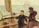 The Steering Lesson by Henry Scott Tuke — hand-painted seascapes oil painting reproduction on canvas