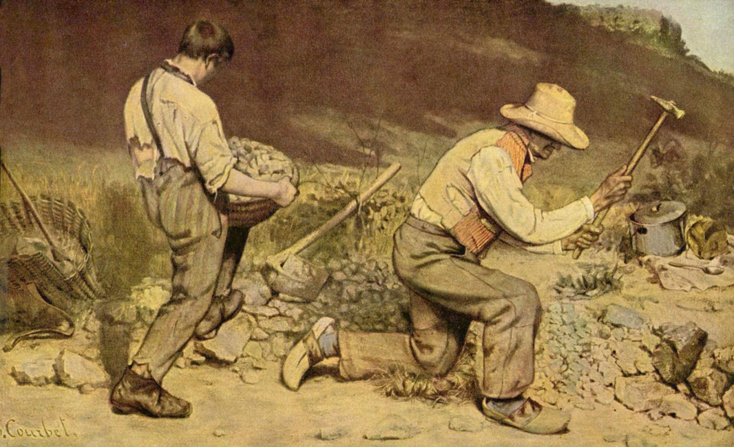 The Stone Breakers by Gustave Courbet — hand-painted landscape oil painting reproduction on canvas