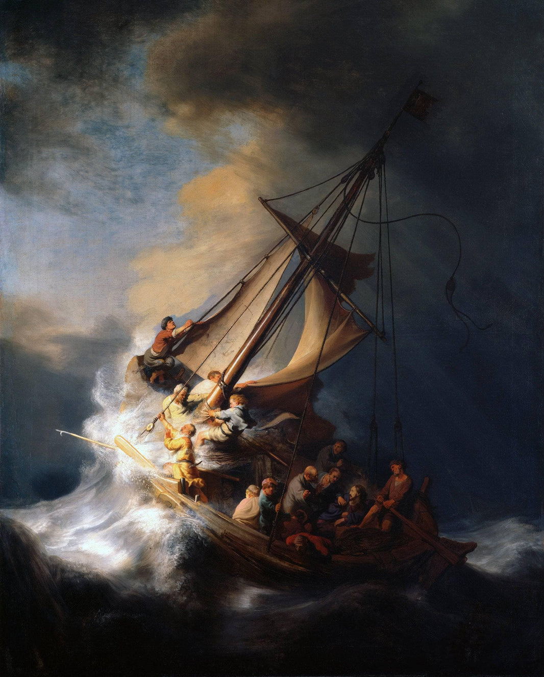 The Storm on the Sea of Galilee by Rembrandt — hand-painted cultural oil painting reproduction on canvas
