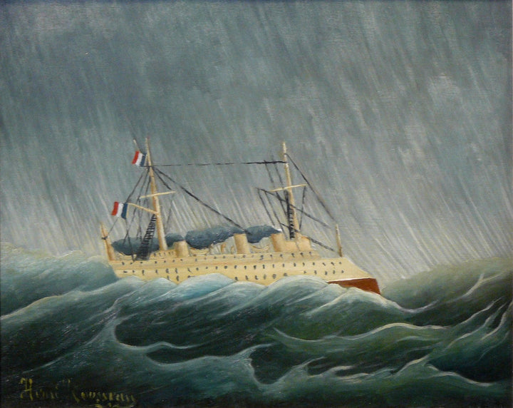 The storm tossed vessel by Henri Rousseau — hand-painted landscape oil painting reproduction on canvas
