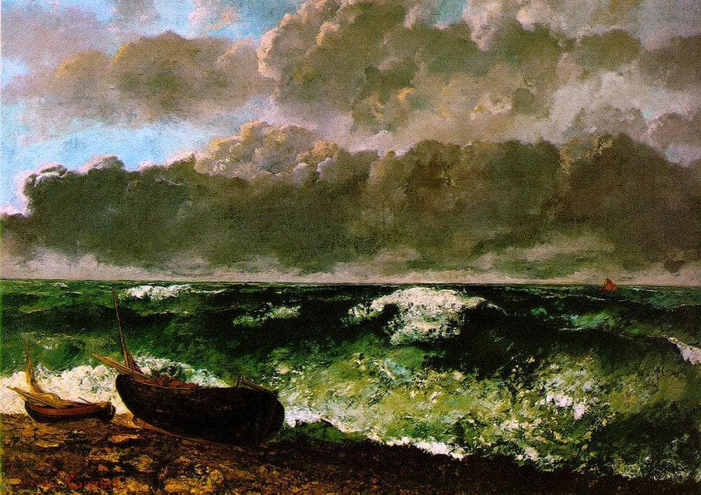 The Stormy Sea by Gustave Courbet — hand-painted eco oil painting reproduction on canvas