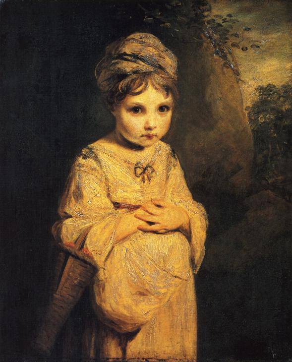 The Strawberry Girl by Joshua Reynolds, hand-painted portrait oil painting reproduction on canvas