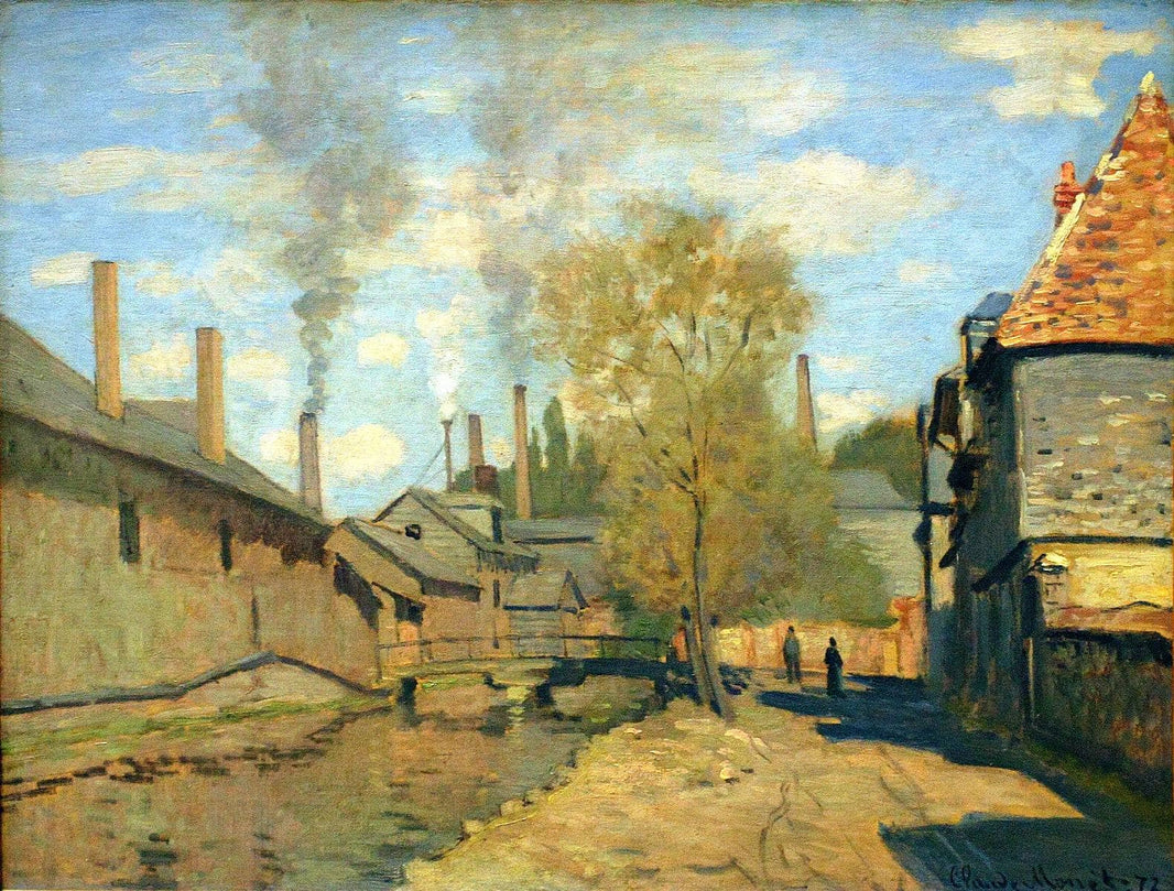 The Stream of Robec at Rouen by Claude Monet — hand-painted landscape oil painting reproduction on canvas