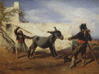 The stubborn donkey by Anton Romako — hand-painted animal oil painting reproduction on canvas