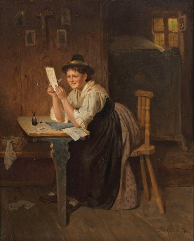 The successful letter by Adolf Eberle — oil painting reproduction