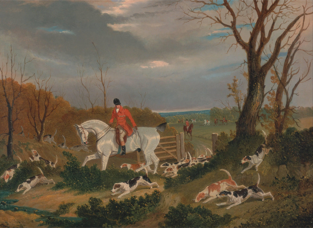 The Suffolk Hunt- Going to Cover near Herringswell by John Frederick Herring Sr. — hand-painted landscape oil painting reproduction on canvas