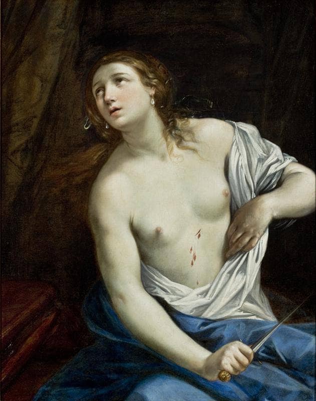 The Suicide of Lucretia by Guido Reni — hand-painted cultural oil painting reproduction on canvas
