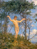 The Sun Worshipper (in the Morning Sun) by Henry Scott Tuke — hand-painted abstract oil painting reproduction on canvas