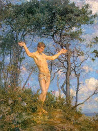 The Sun Worshipper (in the Morning Sun) by Henry Scott Tuke — hand-painted abstract oil painting reproduction on canvas