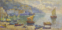 The Sunlit Harbor by Konstantin Gorbatov, ships oil painting wall art, Post Impressionism
