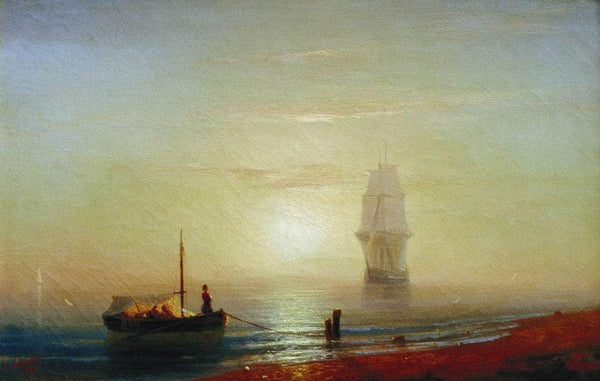 The sunset on sea