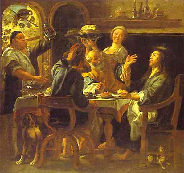 The Supper at Emmaus by Jacob Jordaens — hand-painted portrait oil painting reproduction on canvas