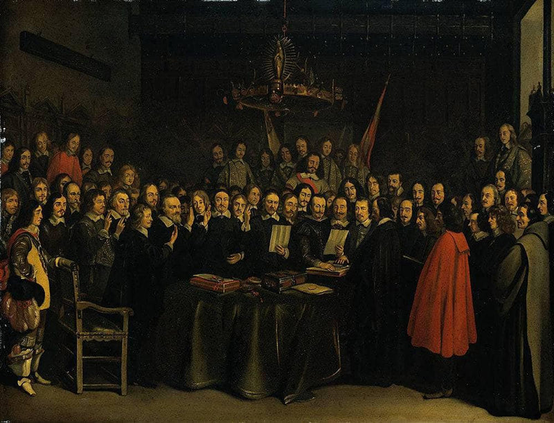 The Swearing of the Oath of Ratification of the Treaty of Munster on gallery wrap