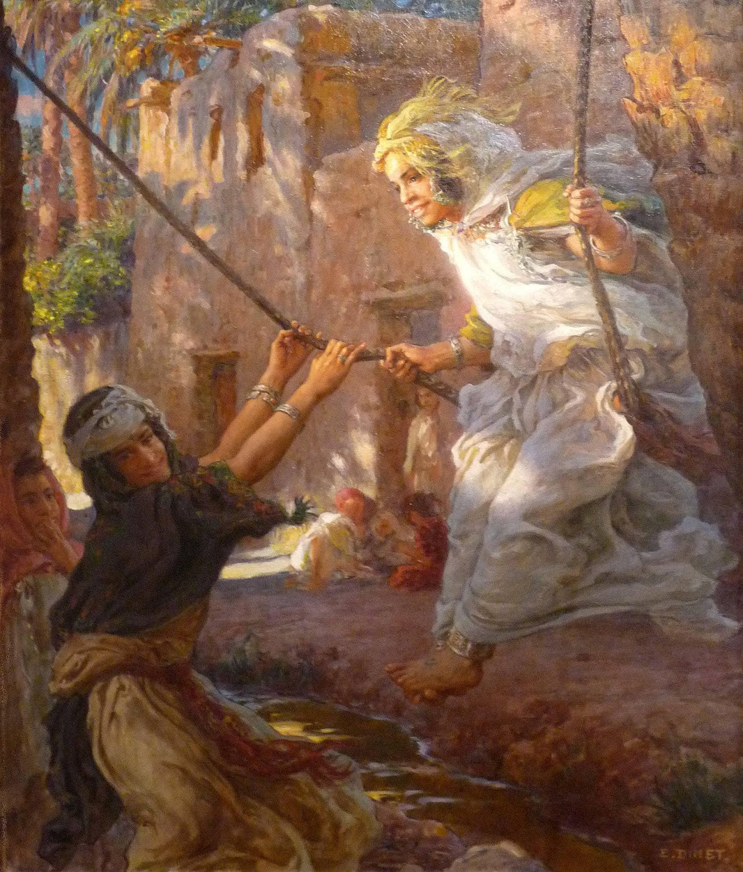 The swing by Nasreddine Dinet — hand-painted cultural oil painting reproduction on canvas