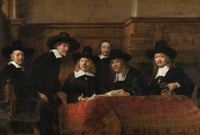 The Syndics by Rembrandt — hand-painted portrait oil painting reproduction on canvas