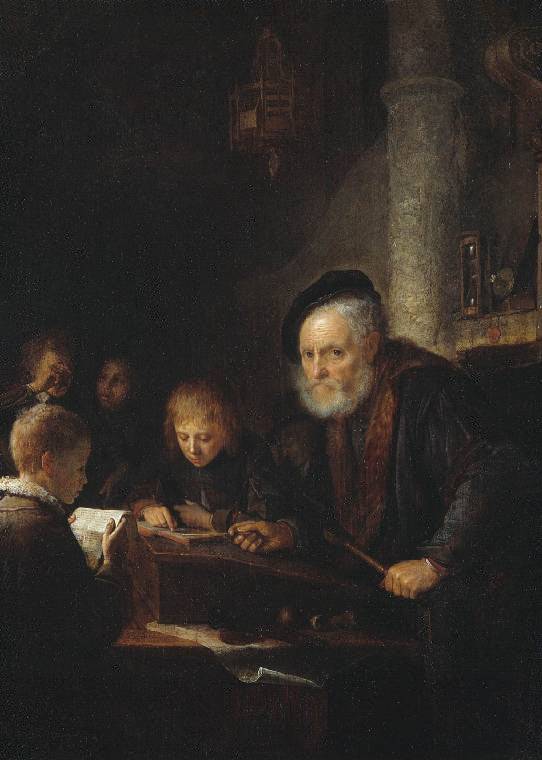 The Teacher by Gerrit Dou, hand-painted cultural oil painting reproduction on canvas