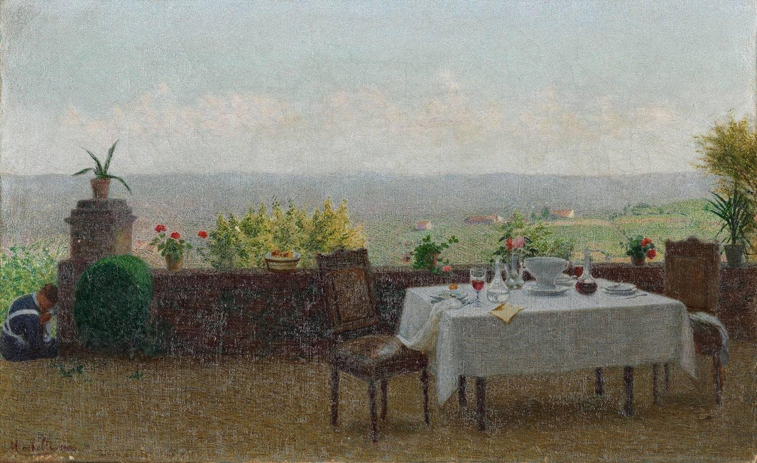 The telegram by Angelo Morbelli — hand-painted landscape oil painting reproduction on canvas