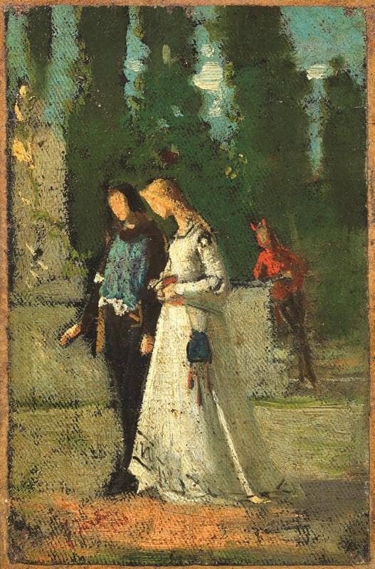 The temptation by Federico Faruffini — hand-painted portrait oil painting reproduction on canvas