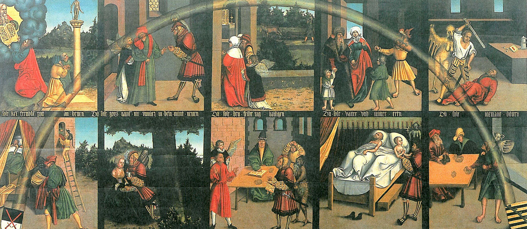 The Ten Commandments by Lucas Cranach the Elder, hand-painted cultural oil painting reproduction on canvas