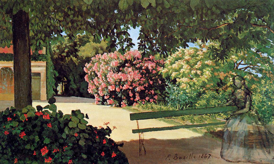 The Terrace at Méric (Oleander) - Frederic Bazille