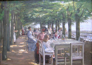 The Terrace at the Restaurant Jacob in Nienstedten on the Elbe - Max Liebermann