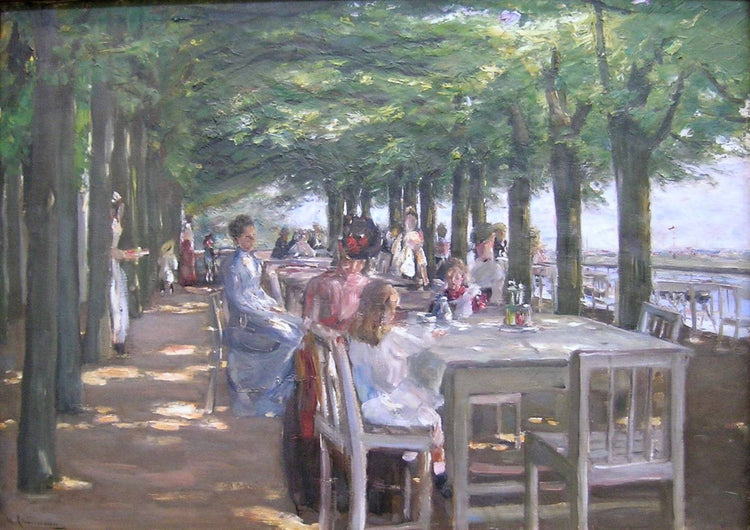 The Terrace at the Restaurant Jacob in Nienstedten on the Elbe - Max Liebermann