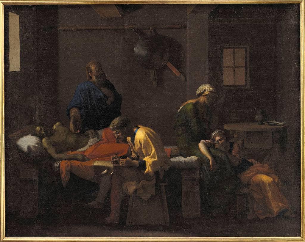 The Testament of Eudamidas by Nicolas Poussin — hand-painted still oil painting reproduction on canvas
