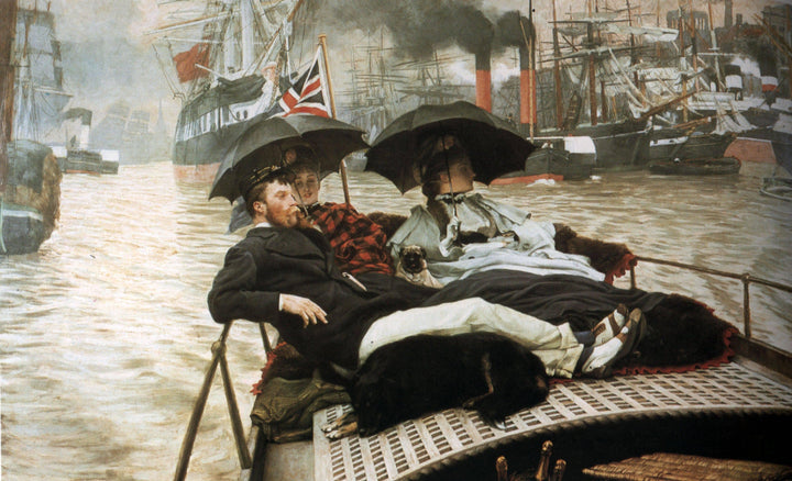 The Thames by James Tissot — hand-painted landscape oil painting reproduction on canvas