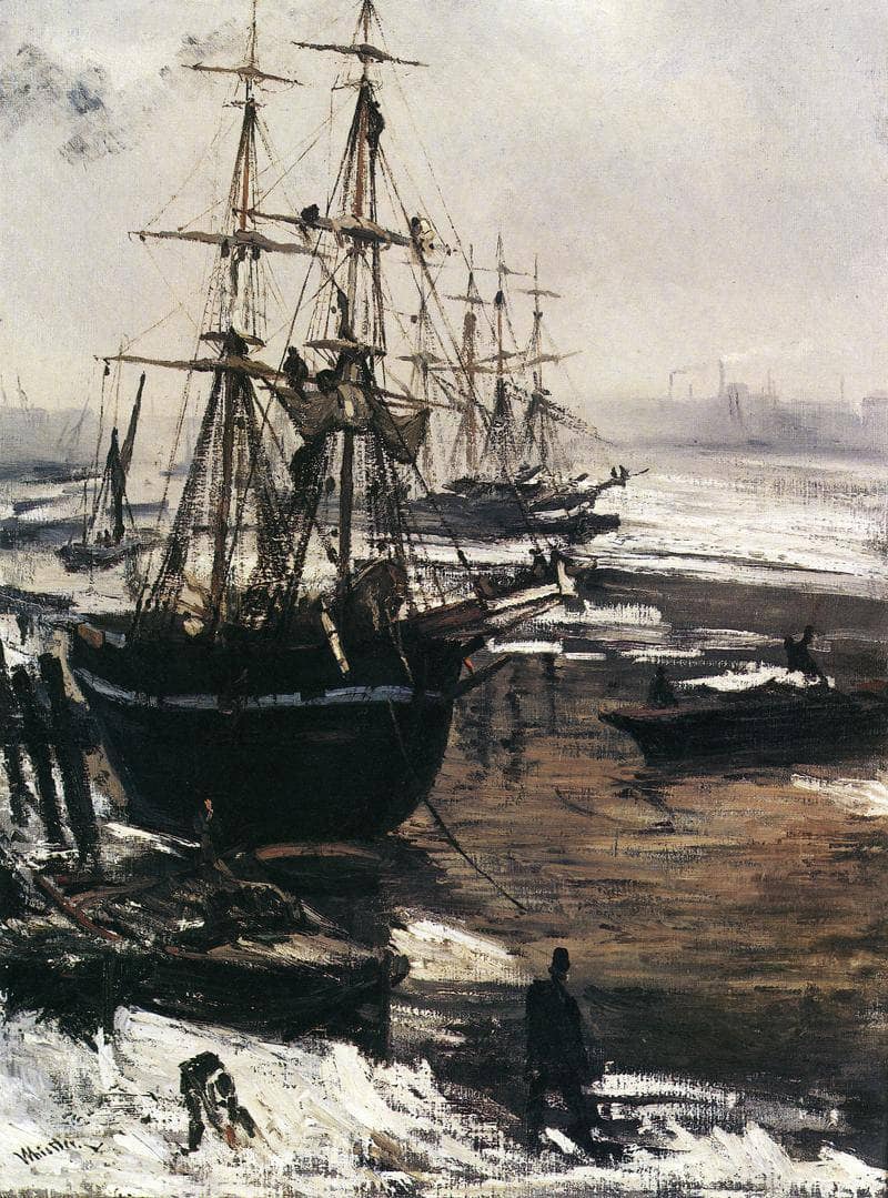 The Thames in Ice by James McNeill Whistler — hand-painted landscape oil painting reproduction on canvas