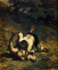 The Thieves and the Donkey by Honore Daumier — hand-painted animal oil painting reproduction on canvas