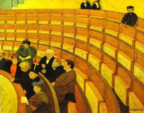 The Third Gallery at The Theatre by Felix Vallotton — hand-painted abstract oil painting reproduction on canvas