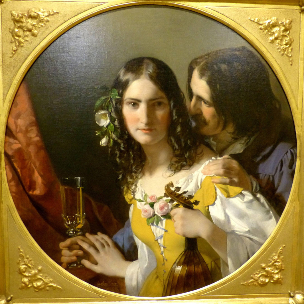 The ''Three Finest Things" - Wine, Women and Song by Friedrich von Amerling — hand-painted portrait oil painting reproduction on canvas