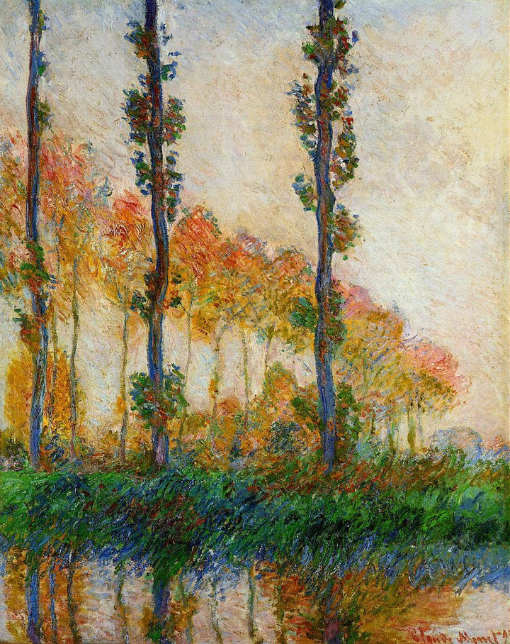 The Three Trees, Autumn by Claude Monet — hand-painted botanical oil painting reproduction on canvas