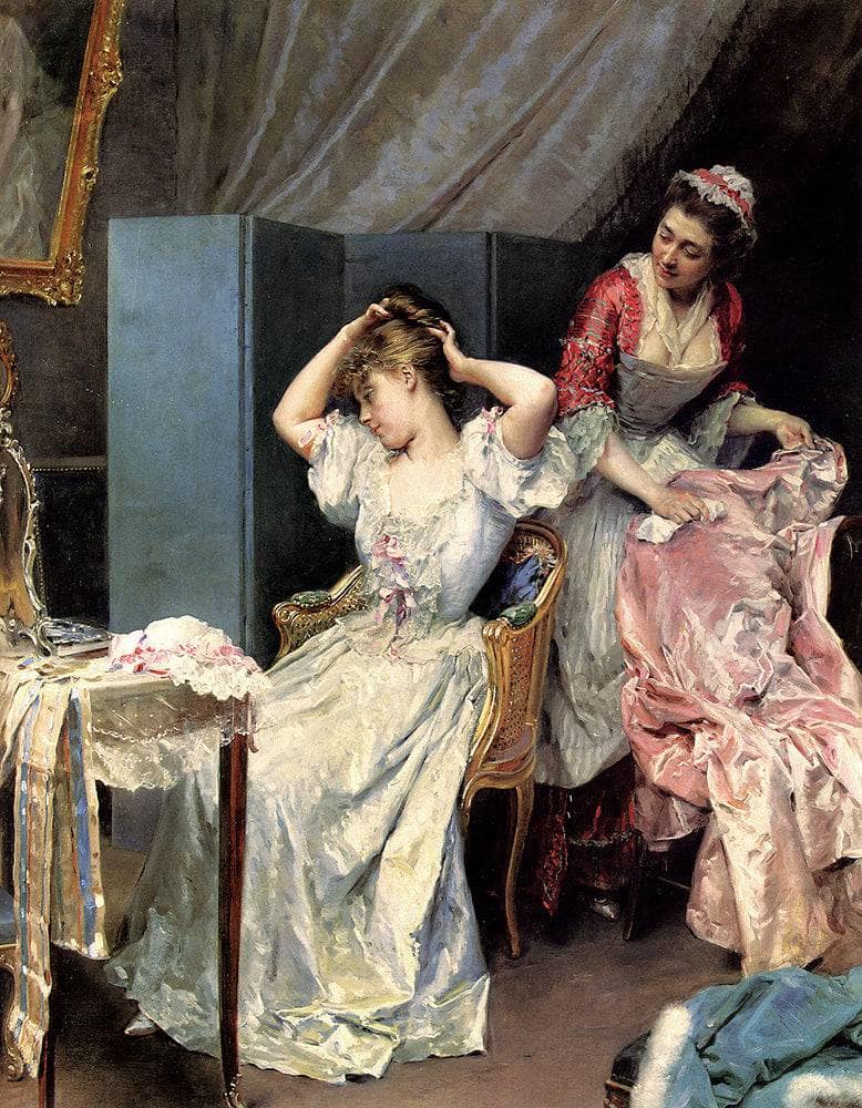 The toilet by Raimundo de Madrazo — hand-painted portrait oil painting reproduction on canvas